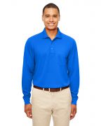 Core 365 Adult Pinnacle Performance Long-Sleeve Pique Polo with Pocket